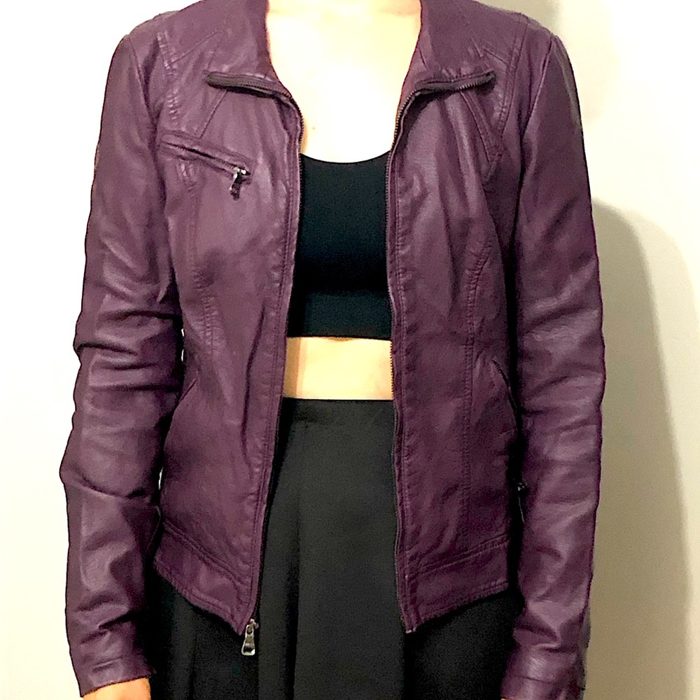 Purple Guess leather jacket